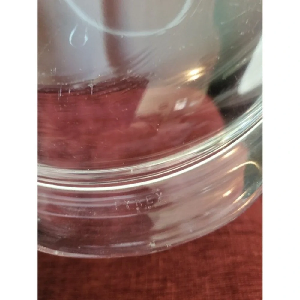 Pyrex clear 1 quart Glass Lid Replacements 683-C 12 Tab Handles Round Top 7.5 In